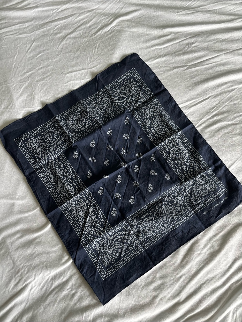 Classic Black Paisley Bandana 100% Cotton